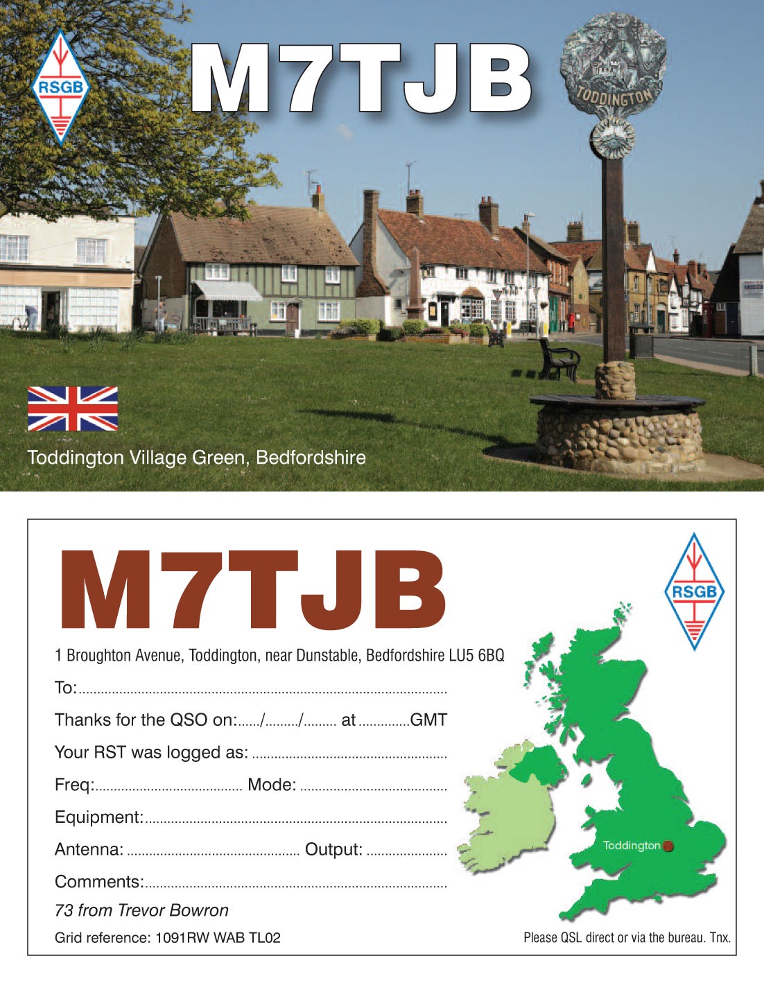 Radio Amateur QSL card printers UK Examples of Printed QSL Cards