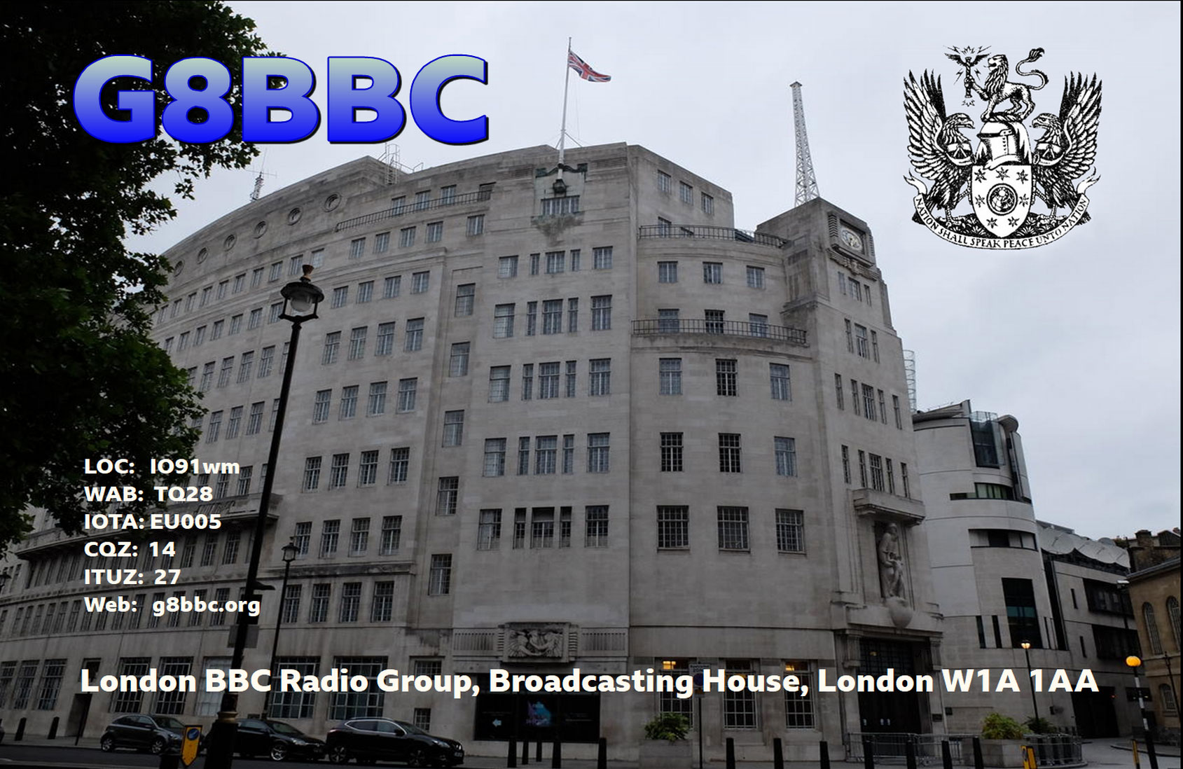 Example BBC QSL card - QSL card design ideas - BBC QSL card sample