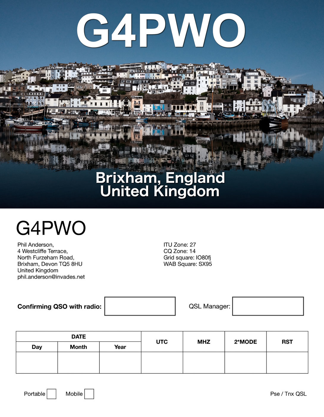 Radio Amateur QSL Card Printers UK Examples Of Printed QSL Cards
